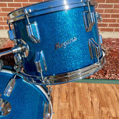 1960s Rogers Holiday Drum Set Blue Sparkle 20/12/14 image 14