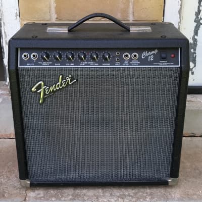 1980's Fender Champ 12 red knob valve amplifier made in USA for sale