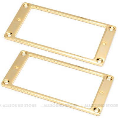 Machined Brass Metal Humbucker Mounting Rings for Flat Body Guitars, Low Profile Untapered GOLD