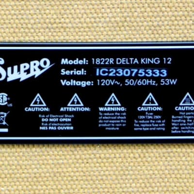 2023 Supro 1822 Delta King 12 15W 1x12 Tube Guitar Amp! Tweed and Black Finish! VERY NICE!!! image 5