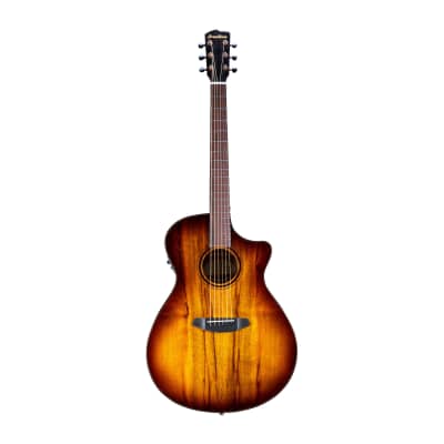 Breedlove Pursuit Exotic S Concerto 6-String Myrtlewood Made Acoustic Guitar CE with Slim Neck Profile and Pinless Bridge (Right-Handed, Tiger's Eye) for sale