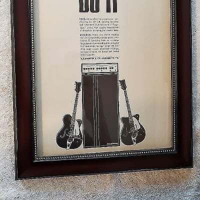 1966 Martin Guitars Promotional Ad Framed Martin GT-70, GT-75 Electrics SS-140 Amp Original for sale