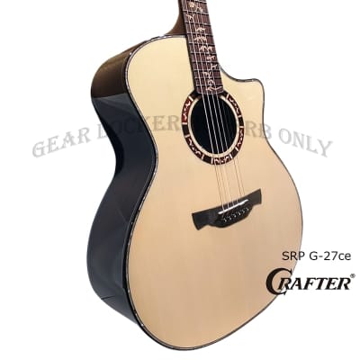 Crafter (Korea made) SRP G-27ce Solid Engelmann Spruce & Rosewood electronics acoustic guitar image 3