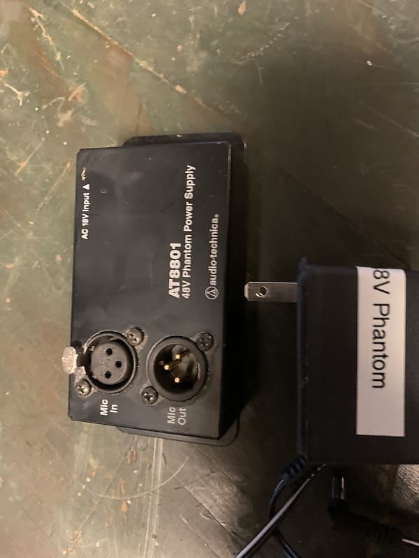 Phantom Power Supply Audio Technica AT8801 Black Reverb
