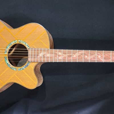Blueberry NEW IN STOCK Handmade Grand Concert Guitar Firebird Motif for sale