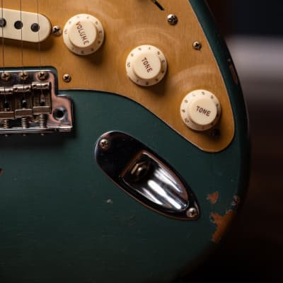 Fender Custom Shop Limited Edition Roasted "Big Head" Stratocaster - Faded Aged Sherwood Green Metallic image 6