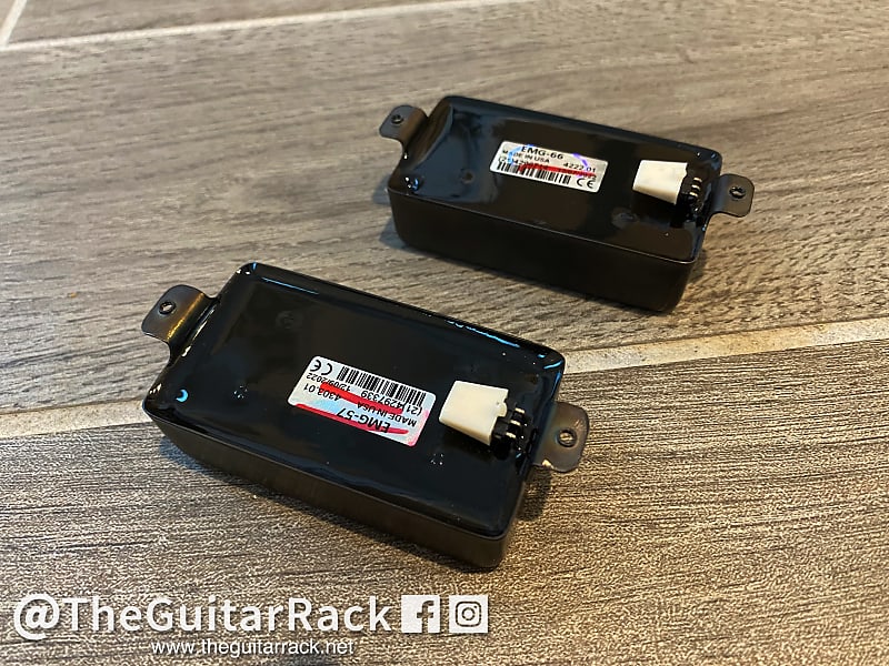 EMG 57/66 Active Pickup Set - Brushed Black Chrome! | Reverb