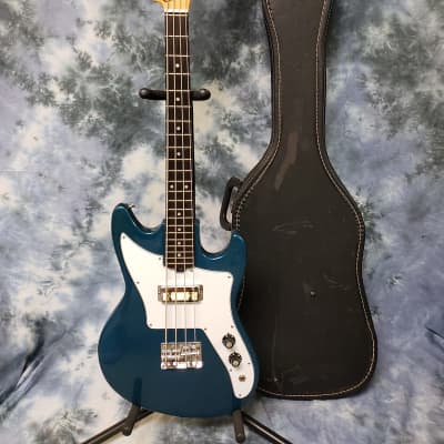 Teisco Del Rey EB-100 1967 - Blue, Gold Foil Pickup 25 Inch Scale with Original Case for sale