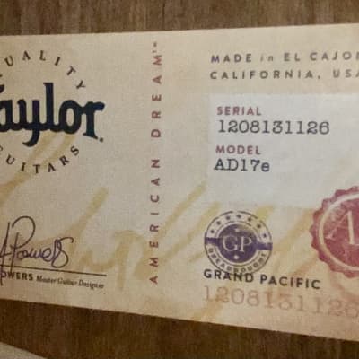 Sweet 2021 Taylor AD17e American Dream Grand Pacific Natural, Excellent Save Big Here Ships Fast image 6