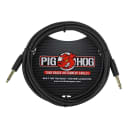 Pig Hog Vintage Series 10' Instrument Cable, Gold Plated 1/4"-1/4" Connector, Black Woven PCH10BK
