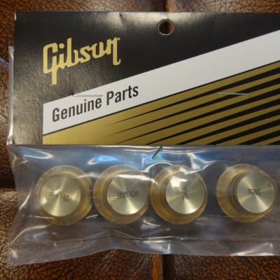 Gibson PRMK-030 Top Hat Knobs w/ Gold Metal Insert (Aged Gold) (4 pcs.) for sale