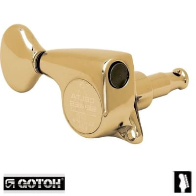Gotoh Lefty 510 Delta Series 6 InLine Tuners 18:1 Gold TK-7260-L02 image 1