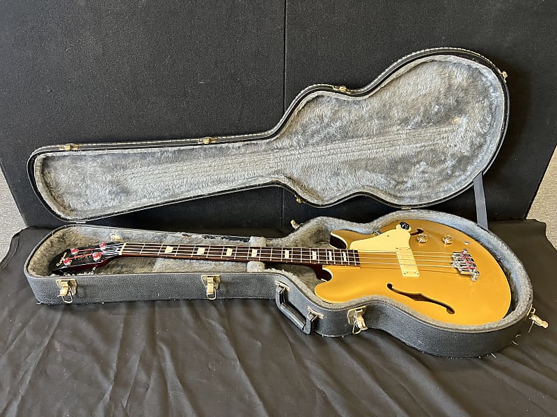 Epiphone Jack Casady Signature Bass 1998 Made in Korea Gold finish. w/Hard  Case | Reverb