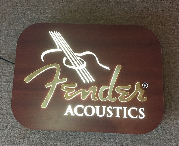 Fender Acoustic Backlit Sign image 1