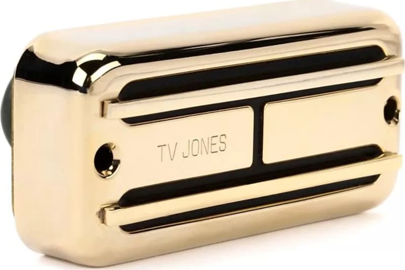 TV Jones Super'Tron Humbucker Neck Pickup, Universal Mount, Gold | Reverb