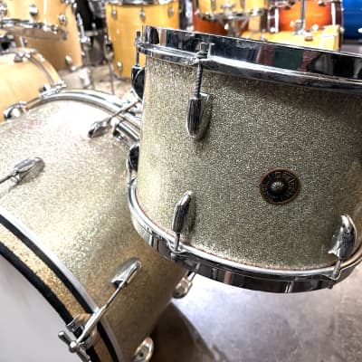 Gretsch BroadKaster Name Band 50’s - Peacock Sparkle 3 PC Set image 3