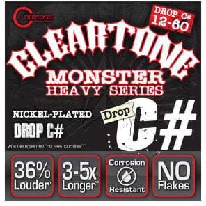Cleartone 9460 Nickel Plated Drop C# Electric Guitar Strings - Monster Heavy (12-60)