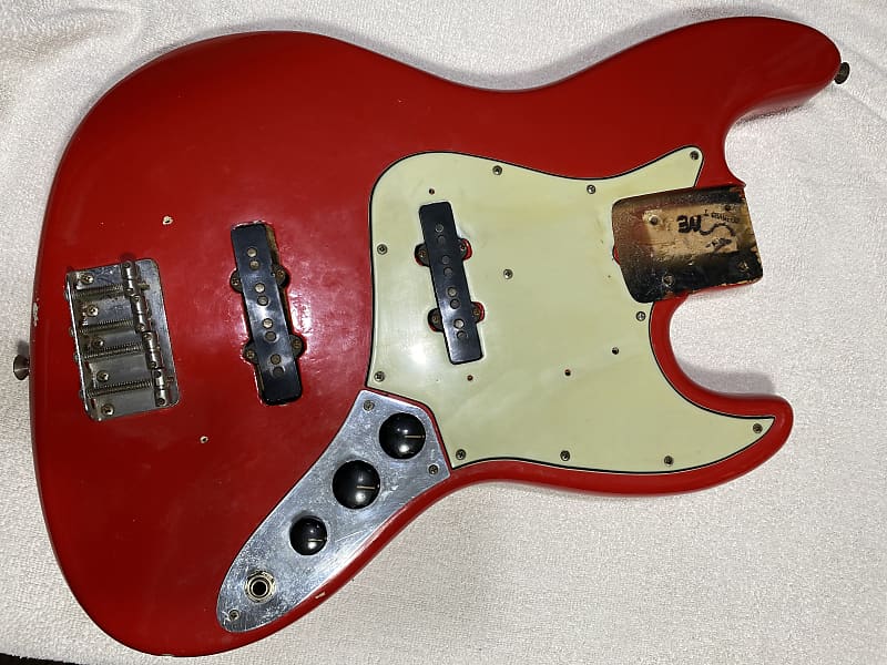 Fender Jazz Bass 1971 Loaded Body Fiesta Red Old Refin | Reverb