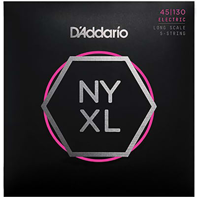 D'Addario NYXL 45130 Long Scale 5-String Bass Strings (45-130) image 1