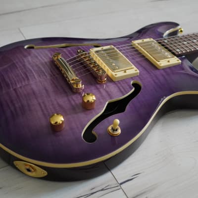 AIO Wolf KLP 45FM Electric Guitar - Purple Burst w/Gator Hard Case image 4