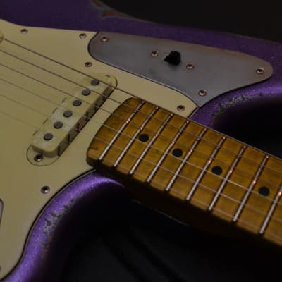 American Fender Jaguar Relic Custom Purple Sparkle image 9