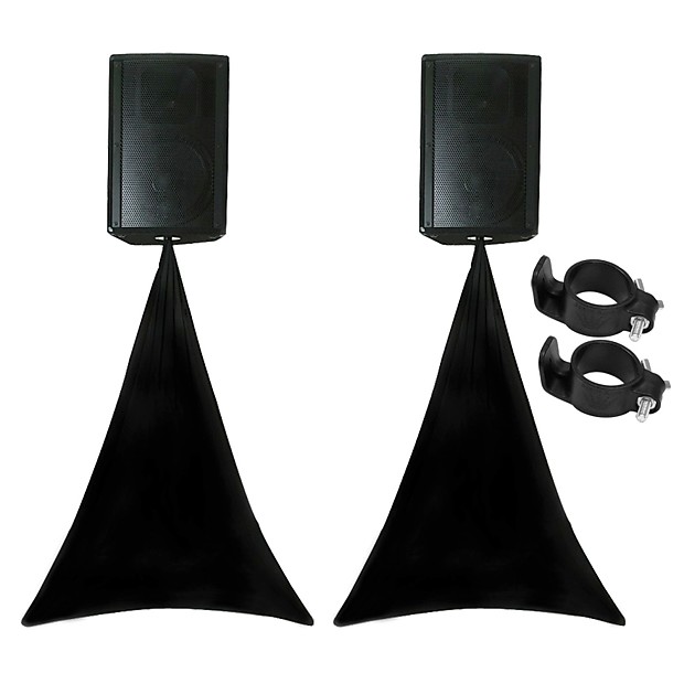 Scrim King SPK02B Bundle Includes 2 Black Speaker Stand Reverb