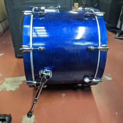 1990s Premier Made in England XPK Birch Shell Sapphire Blue 16 x 22" Bass Drum - Looks /Sounds Great image 6
