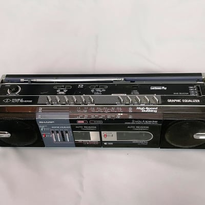 1990s Sharp WQ-571Z(BK) AM/FM Aux-in Radio Cassette Player Boombox Ghettoblaster - WORKING image 4