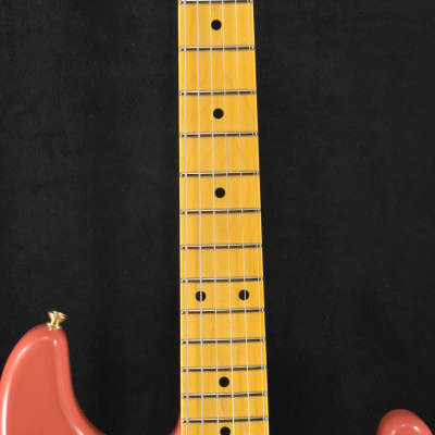 Fender 1955 Stratocaster DLX Closet Classic with Gold Hardware - Faded Aged Fiesta Red image 4