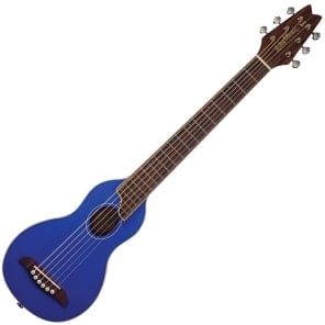 Washburn RO10TBL Rover Steel String Travel Acoustic Guitar Trans Blue
