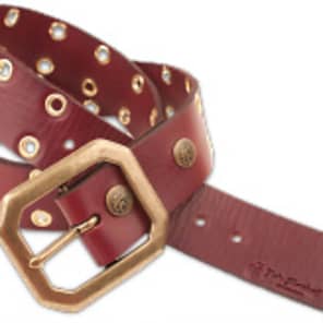 Red Monkey DOUBLE EYELET GUITAR STRAP Chocolate with Brass & Buckle & Eyelets image 2