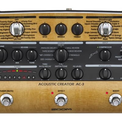 Zoom AC-3 Acoustic Creator Enhanced Direct Box and Multi-effects Pedal