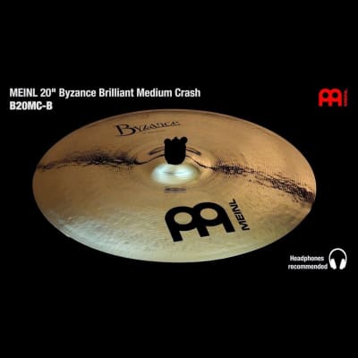 Meinl Byzance Brilliant Medium Crash Cymbal 20 image 2
