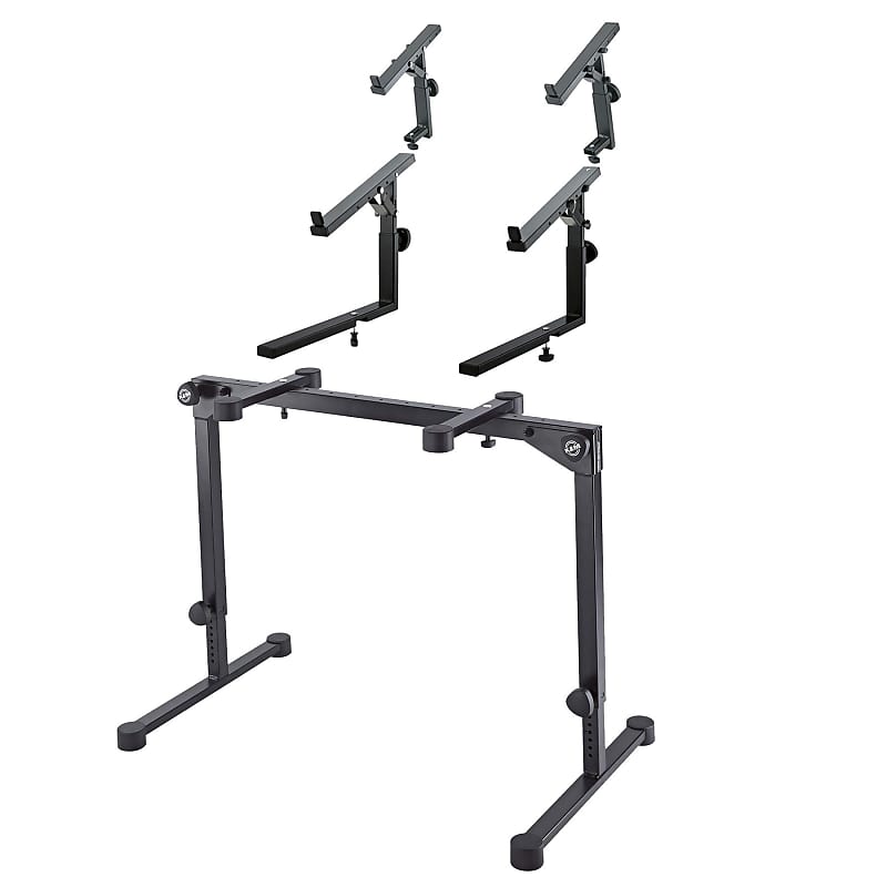 K M 18820 Black Omega Pro Keyboard Stand w 2nd 3rd Teir Reverb