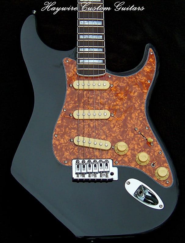 Black Strat+Bound Rosewood/Maple Neck+7 Sound Switch+T-Bleed+Working Bridge Tone Control+Frets Leveled, Crowned, polished with a Full Setup image 1