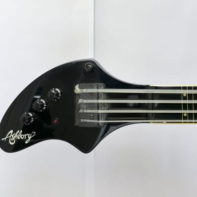 Black Fender Ashbory Bass with Silicone Rubber Strings (2004) | Reverb