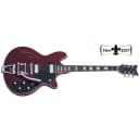 Schecter T S/H-1B Vintage Semi-Hollow-Body Electric Guitar, Rosewood Fretboard, See-Thru Cherry Burst