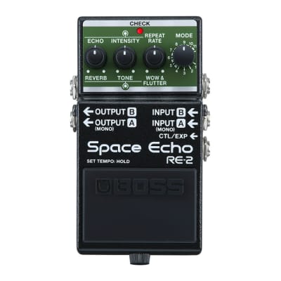 BOSS RE-2 Space Echo Compact Versatile Full Stereo I/O 11-Position Mode Selector Delay and Reverb Effects Pedal with Wow and Flutter Control