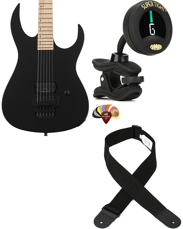 B.C. Rich Gunslinger II Prophecy Electric Guitar - Black Pearl  Bundle with Snark ST-8 Super Tight Chromatic Tuner... (4 Items) image 1