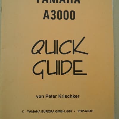 Yamaha Europa A3000 Easy sounds Peter Krischker Quick Guide German language