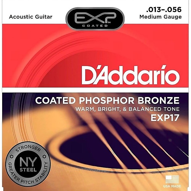 D'Addario EXP17 Coated Medium Acoustic Guitar Strings image 1