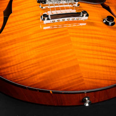 Collings SoCo Deluxe Semi-Hollow Carved Flame Maple and Mahogany Iced Tea Sunburst Custom NEW image 15