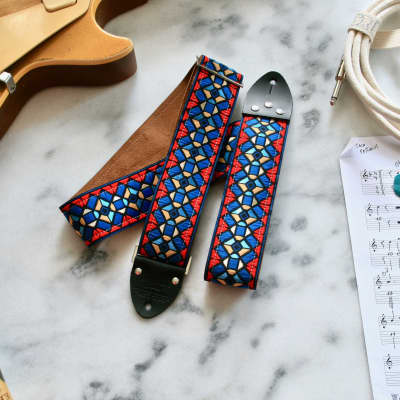 Vintage 60s Azur 'Tapestry' Hippie Guitar Strap Replica