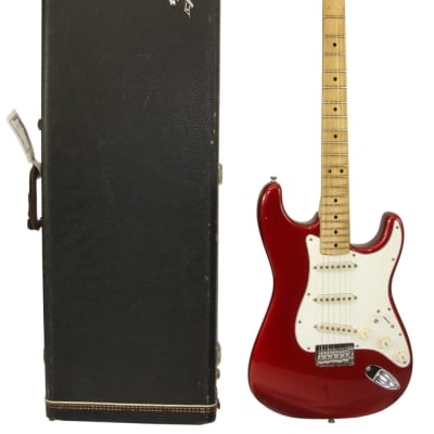 Vintage 1974 Fender Hardtail Stratocaster Electric Guitar, Maple Fingerboard, Red w/ Case image 1