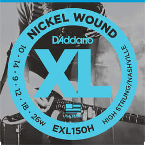 D'Addario EXL150H Nickel Wound Electric Guitar Strings for High-Strung / Nashville Tuning