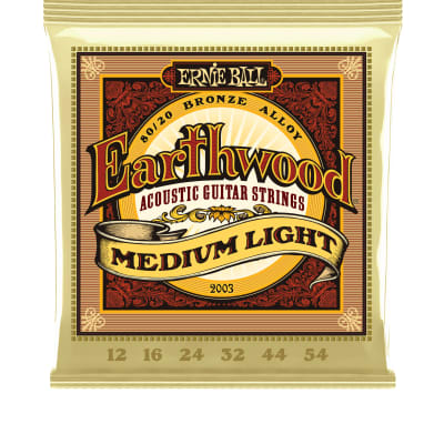 Ernie Ball Earthwood Medium Light 80/20 Bronze Acoustic Guitar Strings - 12-54 Gauge image 1
