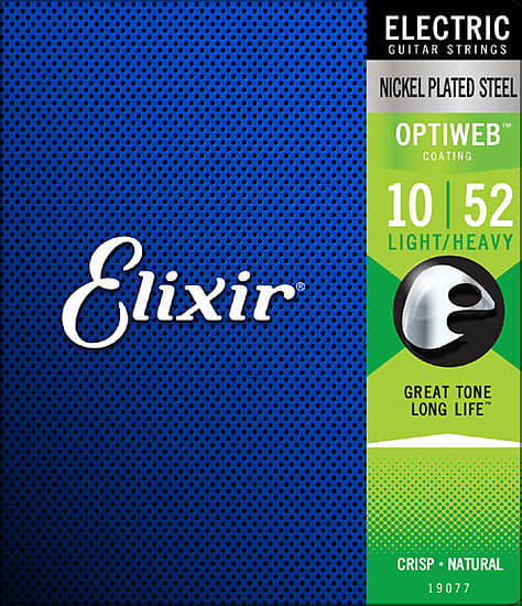 Elixir 19077 Optiweb Electric Guitar Strings Light/Heavy 10-52 image 1