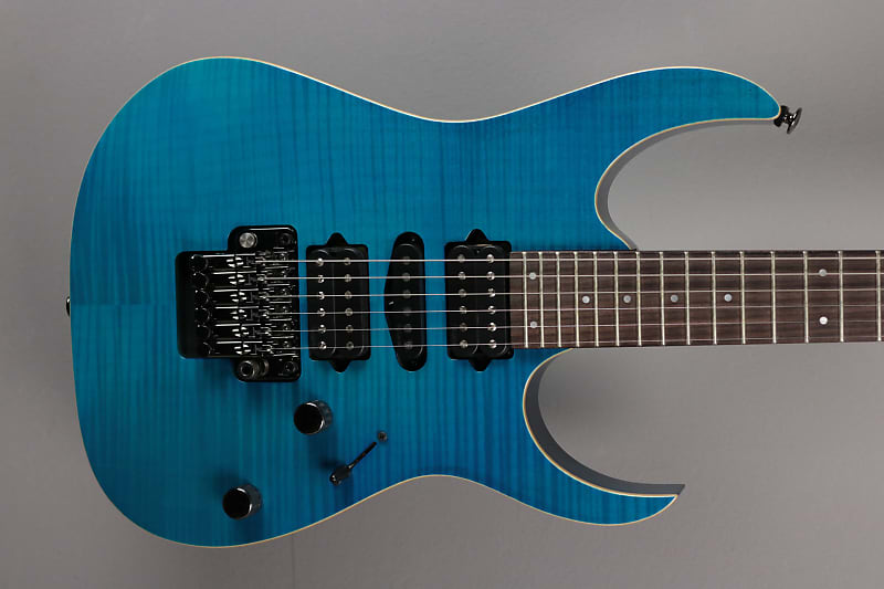 Ibanez Prestige RG3770 FZ-TB, Transparent Blue | Reverb