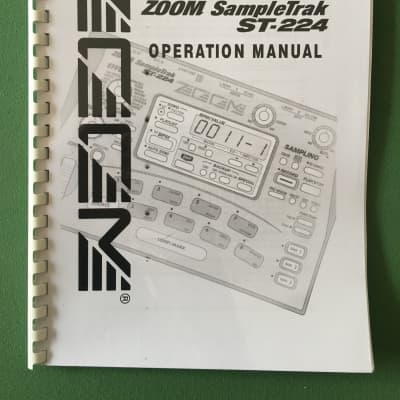 Zoom SampleTrak ST-224 Sampler Printed Instructions / User Manual