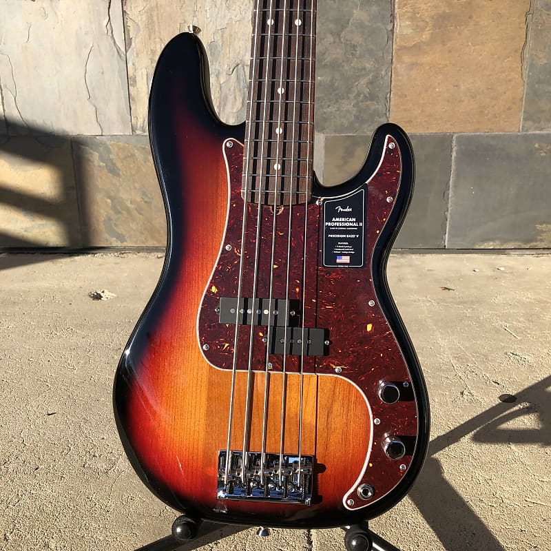 Fender American Professional II P Bass V, 5 String, 3-Tone Sunburst image 1